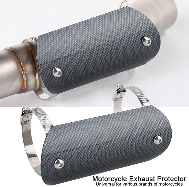 Qiilu Wärmedämmung Abdeckung Motorrad Hitzeschild 1-Stück Motorrad Auspuffrohr Hitzeschild aus rostf