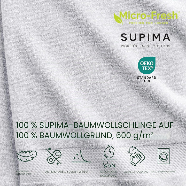 Lacoste Heritage Supima Badetuch, Baumwolle, 76,2 x 137,2 cm, Weiss Bath Towel 30x54 Weiss/Opulenter