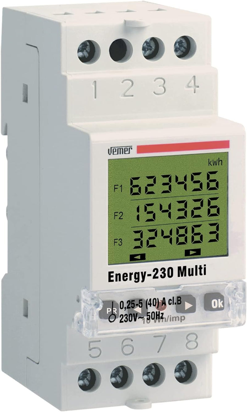 Vemer VE429700 Zähler von Energie energy-230 Multi mit Verbuchung für Zeiten MULTITARIFFA für System