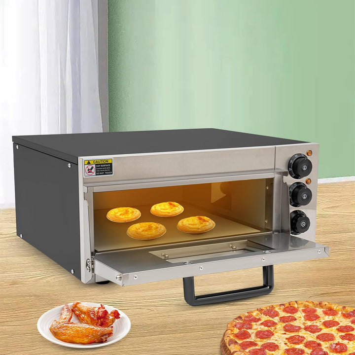Backofen, Pizza-Ofen, 220V Pizzaofen Edelstahl Einschichtofen, 20L Pizzabackofenmit Ofenhandschuhe,
