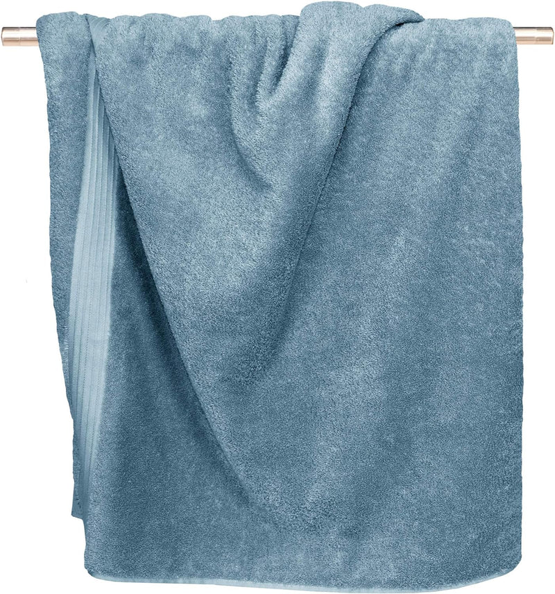 Lashuma Badehandtuch Herren Linz, Saunatuch Blau - Taubenblau, saugstarkes Strandtuch 70x200 70 x 20