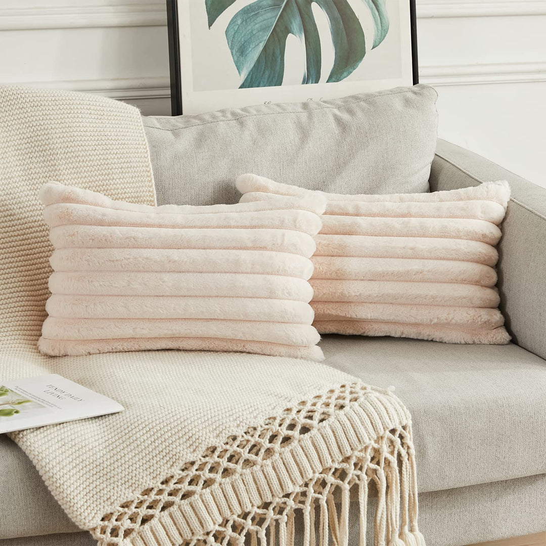 Joyouth 2er Set Doppelseitige Plüsch Samt Kissenbezüge Weiche Künstliche Pelz Kissenbezüge Dekorativ