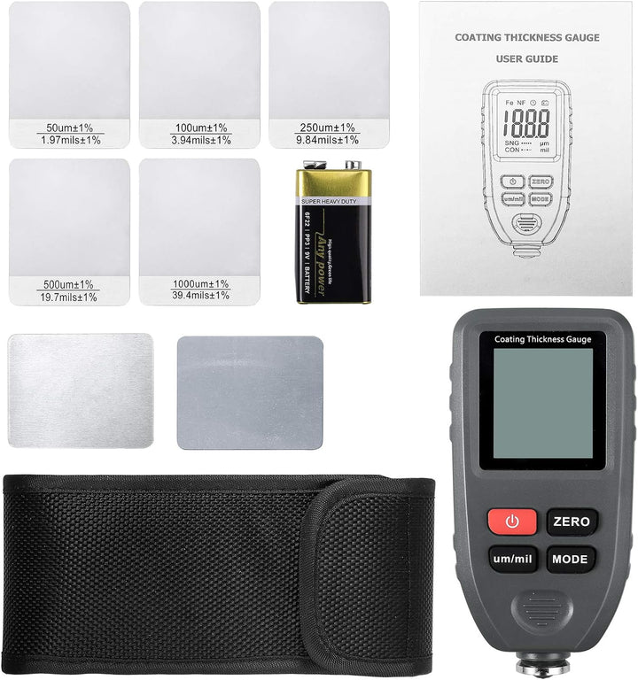 Neoteck Schichtdickenmessgerät Dickenmesser Auto mit LCD Display Automatische Ablesung Schichtdicken