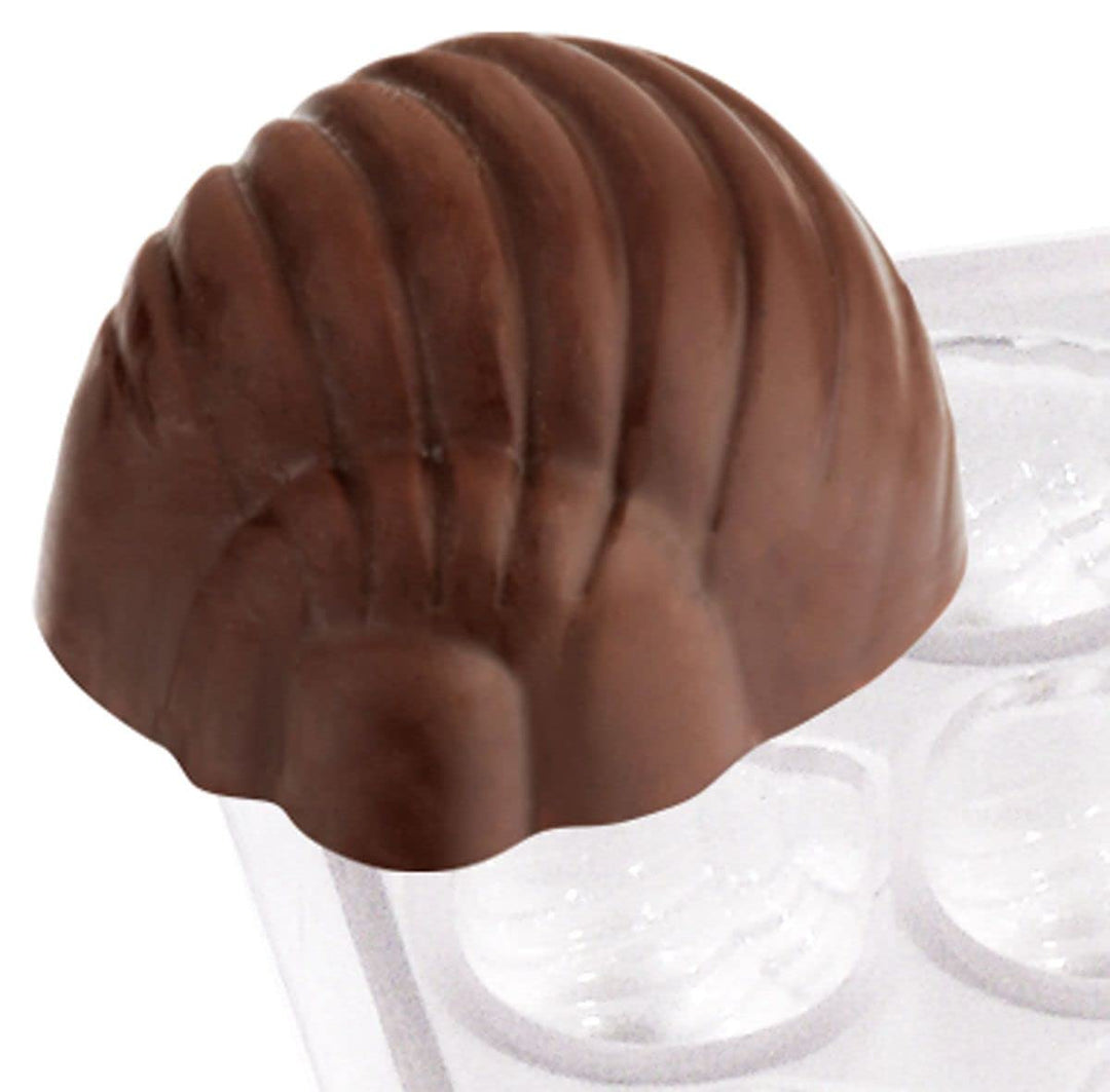 Contacto Pralinenform Schneckenhaus für 24 Pralinen 28 x 35 x 21 mm, grosse Formplatte 27,5 x 13,5 x
