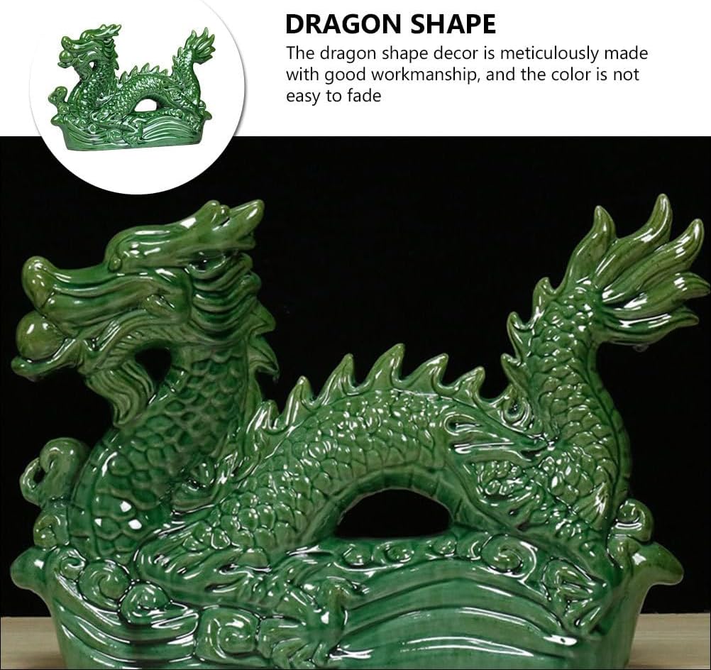 YARNOW Chinesische Tierkreiszeichen Figuren Drachen Figuren Feng Shui Statue Keramik Skulptur Drache