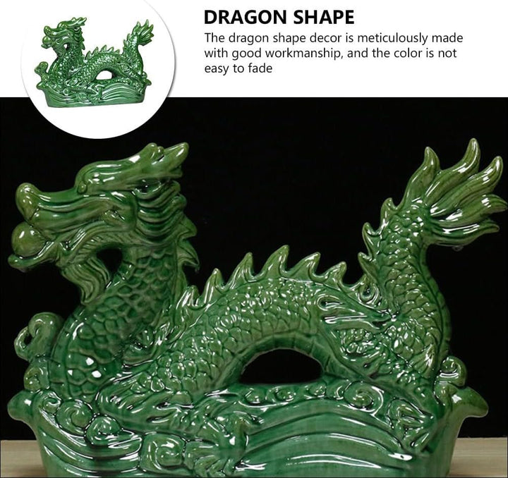 YARNOW Chinesische Tierkreiszeichen Figuren Drachen Figuren Feng Shui Statue Keramik Skulptur Drache