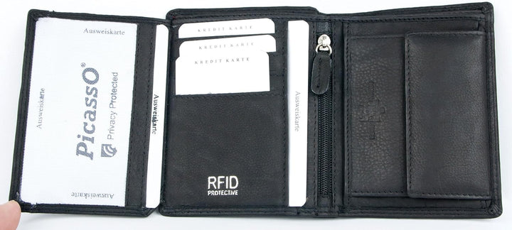 Weiche Geldbörse Aus Echtem Leder Picasso Mit RFID-Schutz