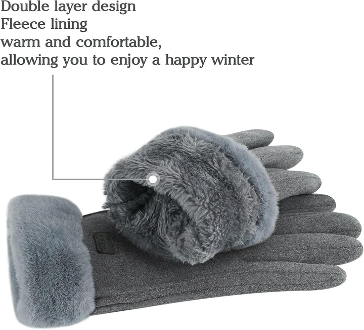 ZASFOU Damen Winter Warm Touchscreen Handschuhe mit Fleece Gefütterte Strick winterhandschuhe für Ka
