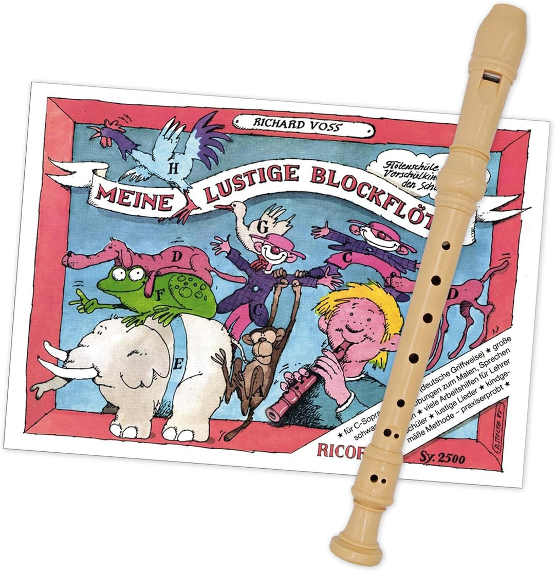 Starterset: Tuyama TFS-08D (deutsche Griffweise) Blockflöte + 'Meine Lustige Blockflöte' Band 1 ISBN