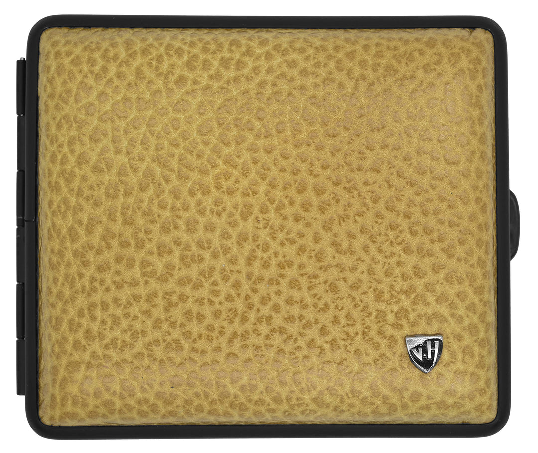 v.H 1912 VOM HOFE MANUFAKTUR Zigarettenetui Echtleder, Handmade in Germany, Eidechse beige mit matt