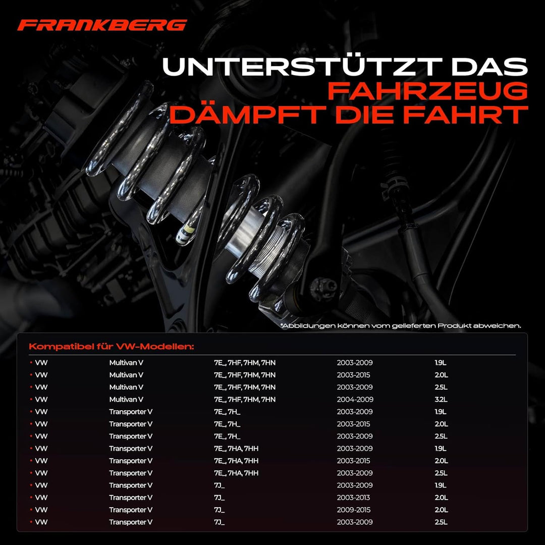 Frankberg 2x Federn Fahrwerksfeder Vorderachse Kompatibel mit Transporter V 7EA 7EH Transporter V 7E