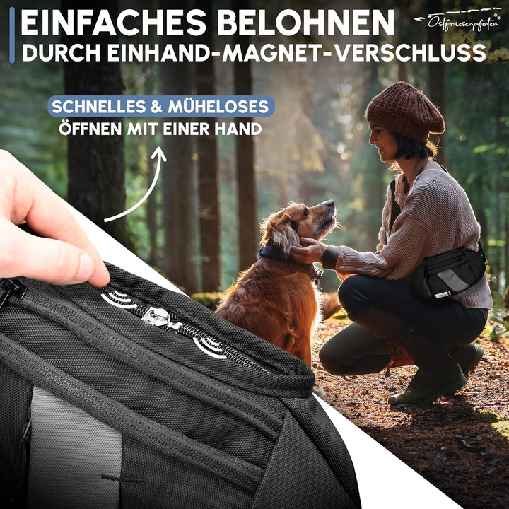 Leckerli-Crossbag 'Ubbo' für Hunde aus hochwertigem Polyester mit Einhandmagnetverschluss - Leckerli