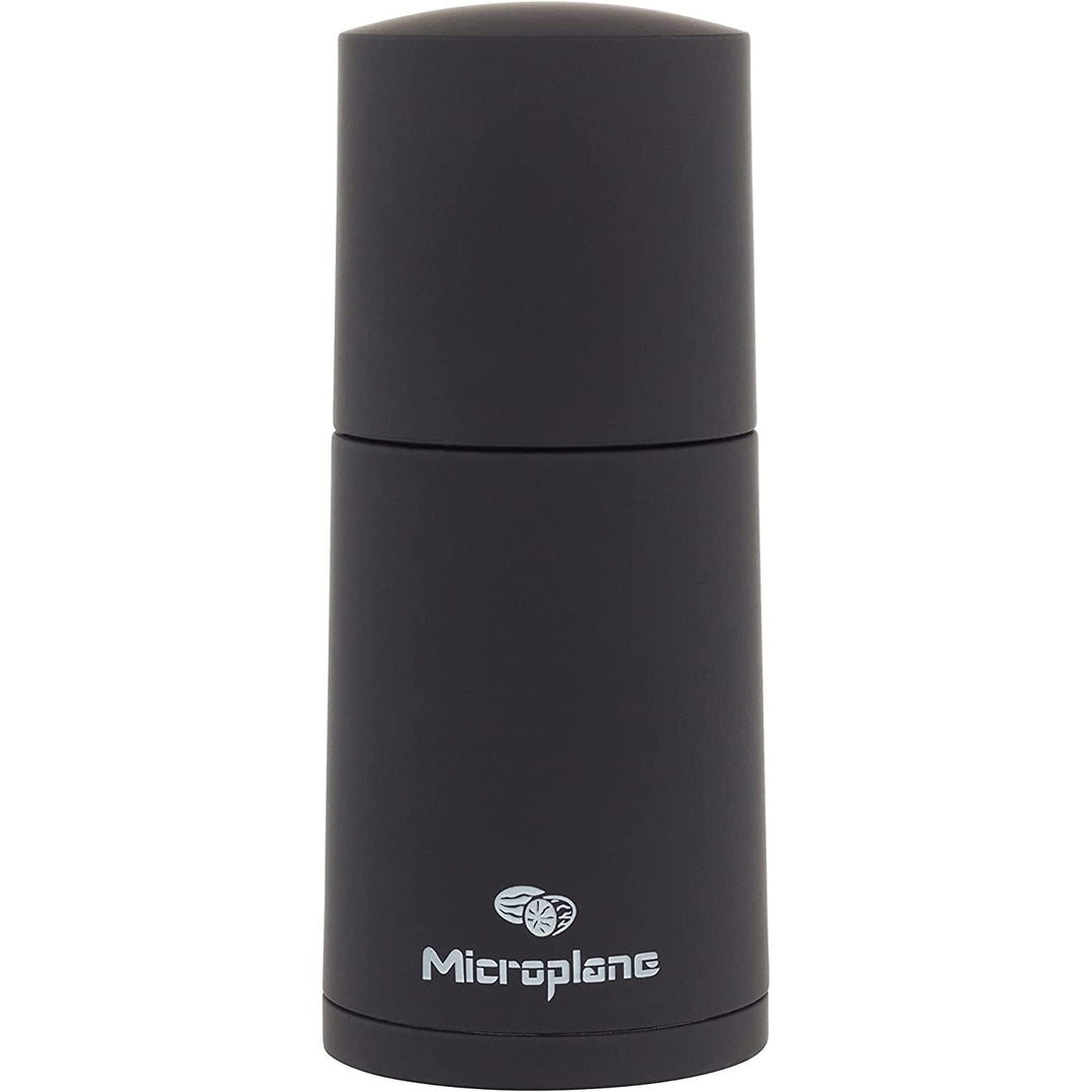 Microplane Gewürzmühle Schwarz für Muskatnuss, Zimt, Tonkabohnen, Langpfeffer und andere getrocknete