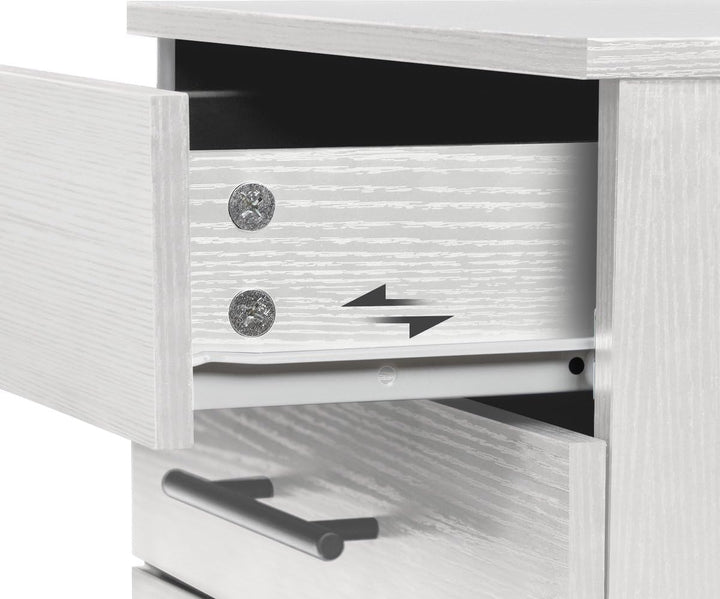 Rollcontainer mit 3 Schubladen, Aktenschrank auf Rollen für Büro & Home Office (Weiss), Weiss