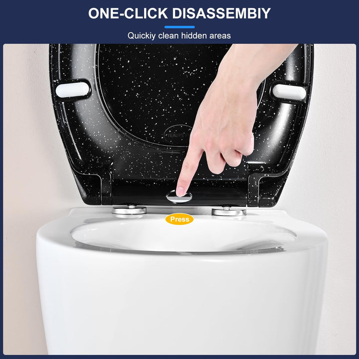 YEAUPE PRO Toilettendeckel mit Absenkautomatik, WC Sitz UV-beständig, klodeckel mit Quick-Release-Fu