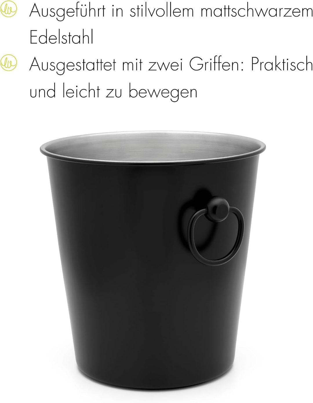 Leopold Vienna - Schwarzer Champagnerkühler aus Edelstahl
