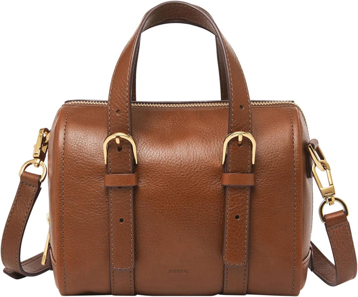 Fossil Damen Carlie Satchel, 19 L x 12.1 W x 17.1 cm H Brown, Brown