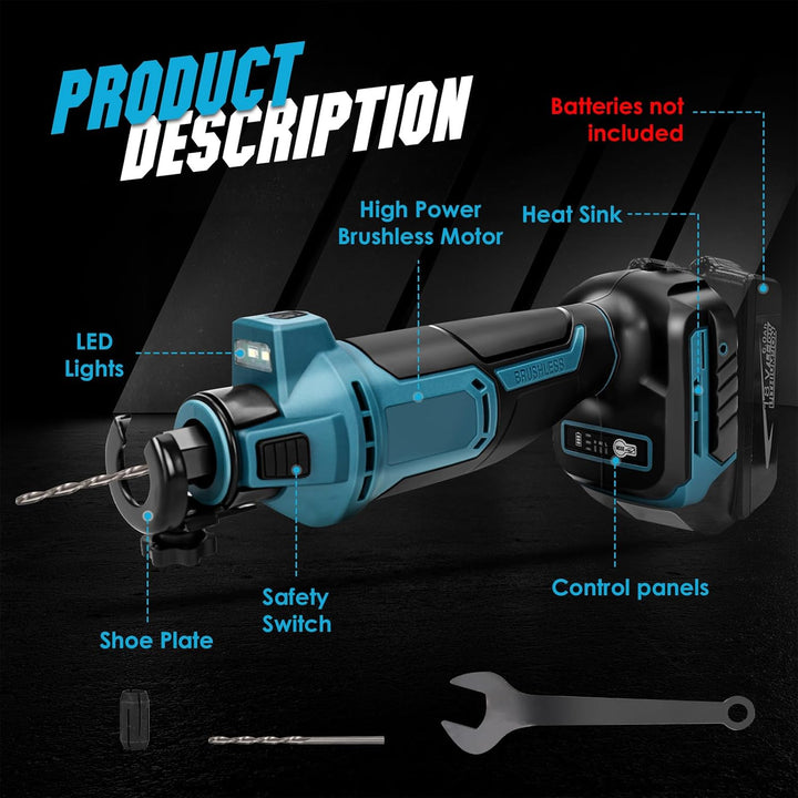 Akku-Rotationsschneider Trockenbau-Ausschnittwerkzeug für Makita 18V Lithium-Akku, Akku-Rotationssch