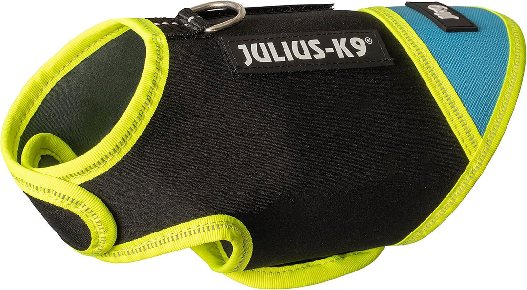 JULIUSK-9, IDC Neoprene Hundekleidung, Size: Baby 1, Schwarz und Aquamarine Baby 1 Schwarz und Aquam