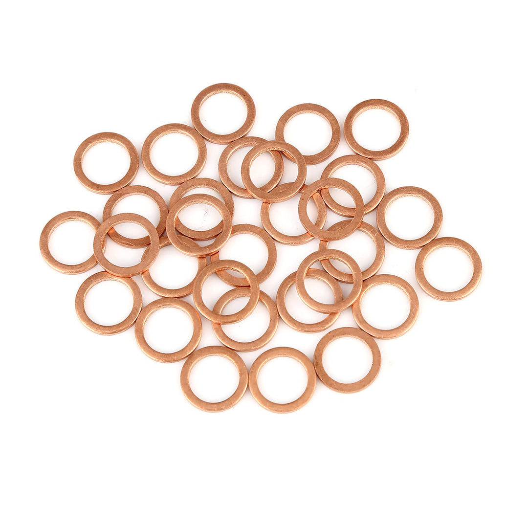 30 Stück Kupfer Scheibe Ersatz 10 x 14 x 1.5mm Flache Dichtung Ring