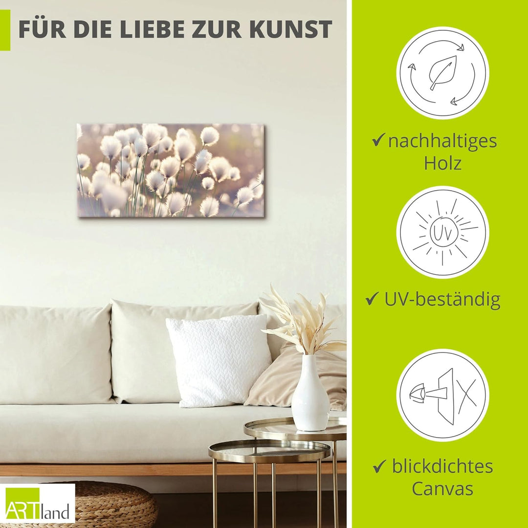 ARTland Leinwandbilder Wandbild Bild auf Leinwand 100 x 50 cm Wanddeko Natur Zauber Idyll Frühling M