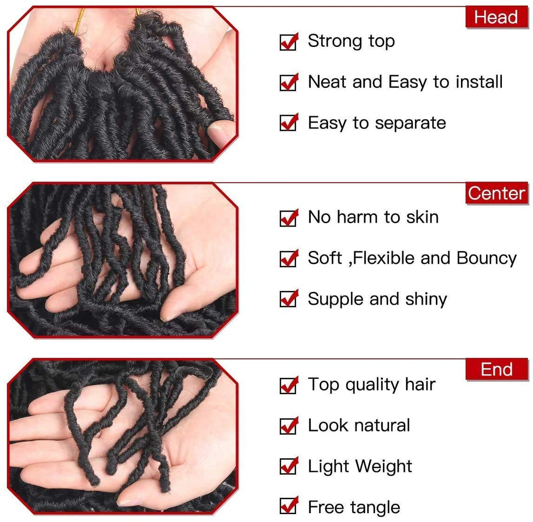 Xtrend 7 Packs 24 Zoll Schwarz Nu Faux Locs Häkeln Zöpfe Haar Synthetische Pre Looped Soft Dreadsloc