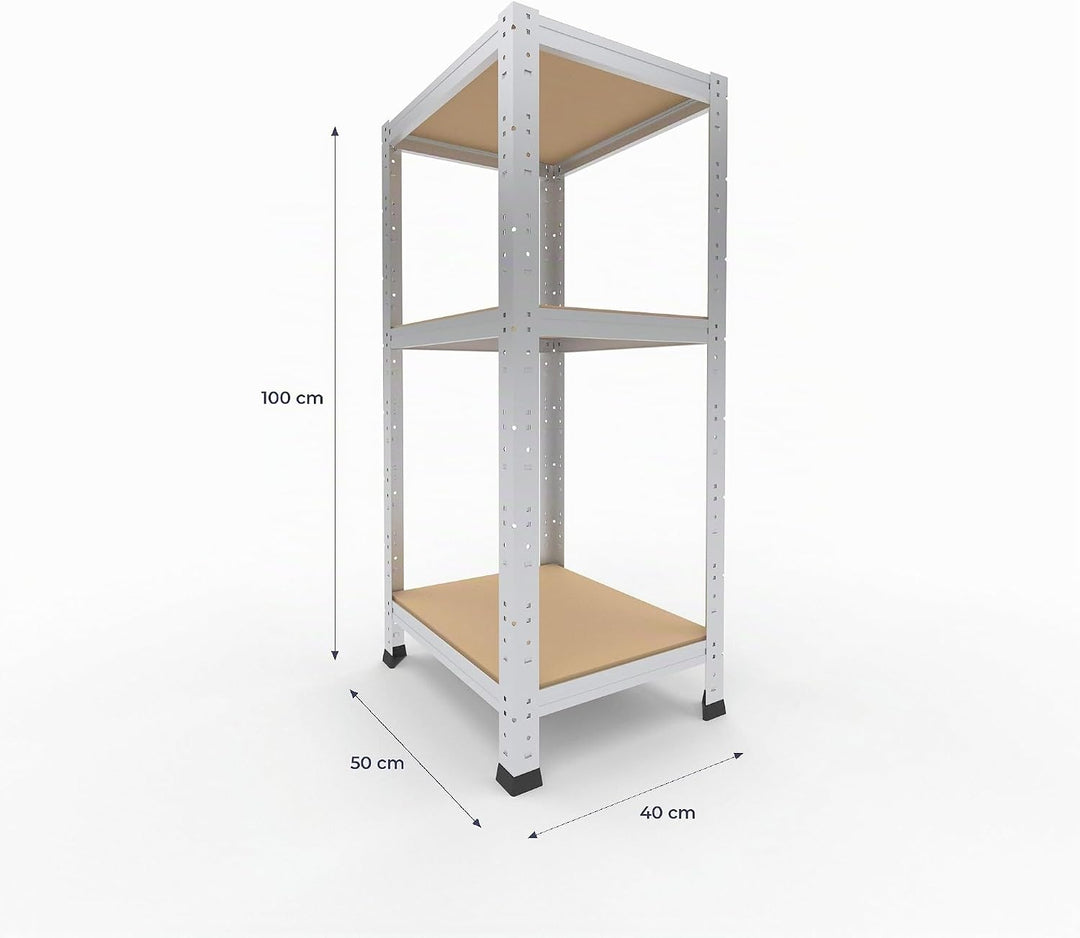 shelfplaza® 100x40x50cm Home Schwerlastregal verzinkt/Metallregal mit 3 Böden/Kellerregal Metall, Ga