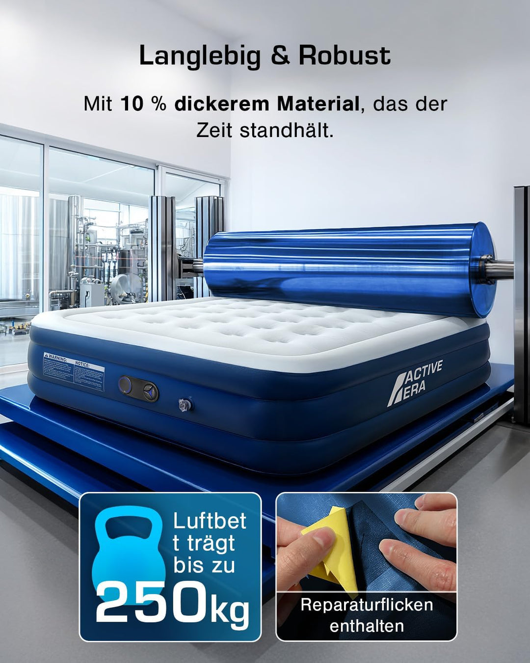 Active Era Premium Luftbett Doppel King Size - 203 x 152 x 48 cm - mit eingebauter elektrischer Pump