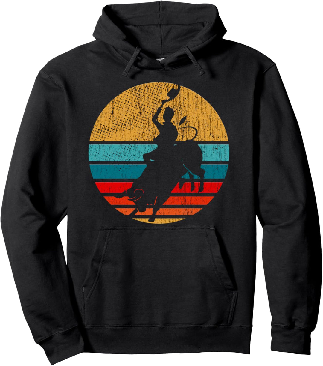 Cowboy-Bullenreiten Retro Oldtimer Rodeo Western Pullover Hoodie