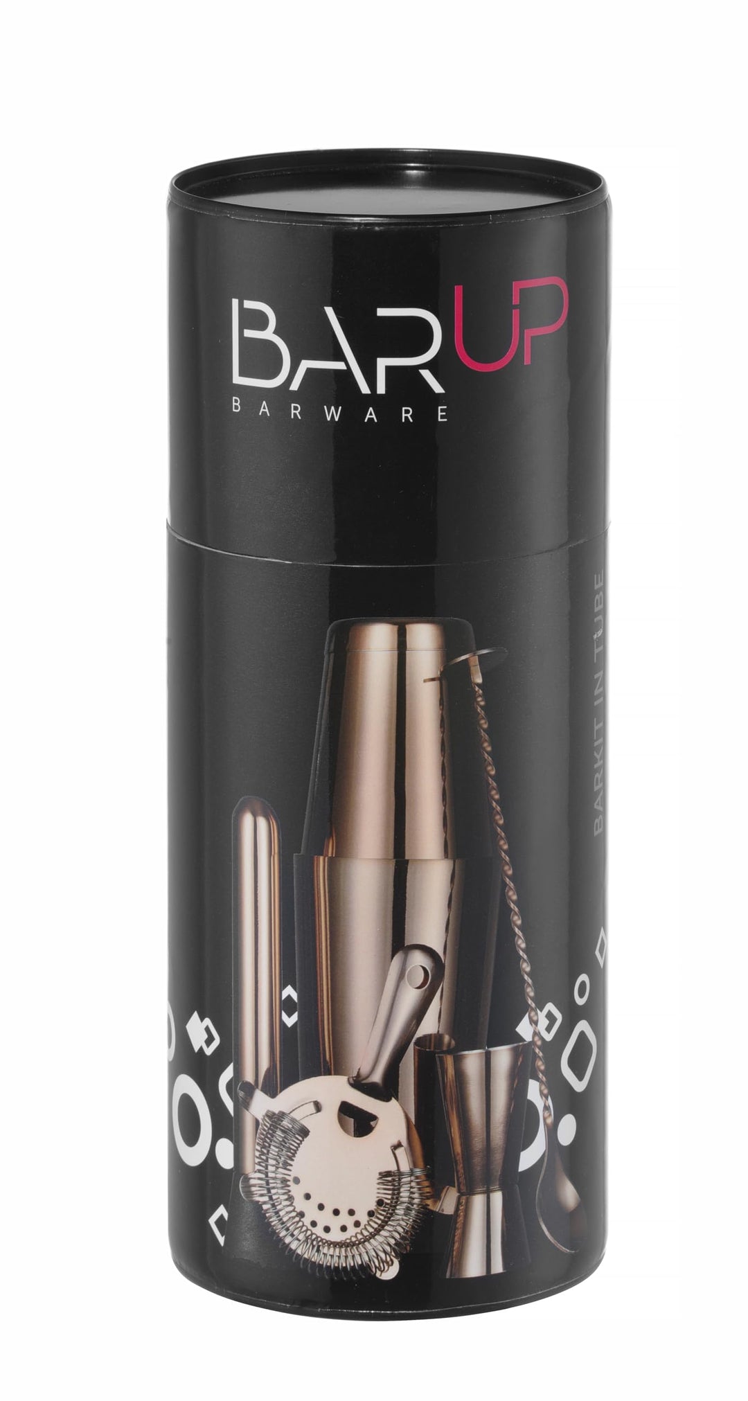 HENDI Cocktail Set, BarUp, 5-teilig: Boston Cocktail Shaker 500/800ml, Hawthorne Cocktailsieb, Stöss