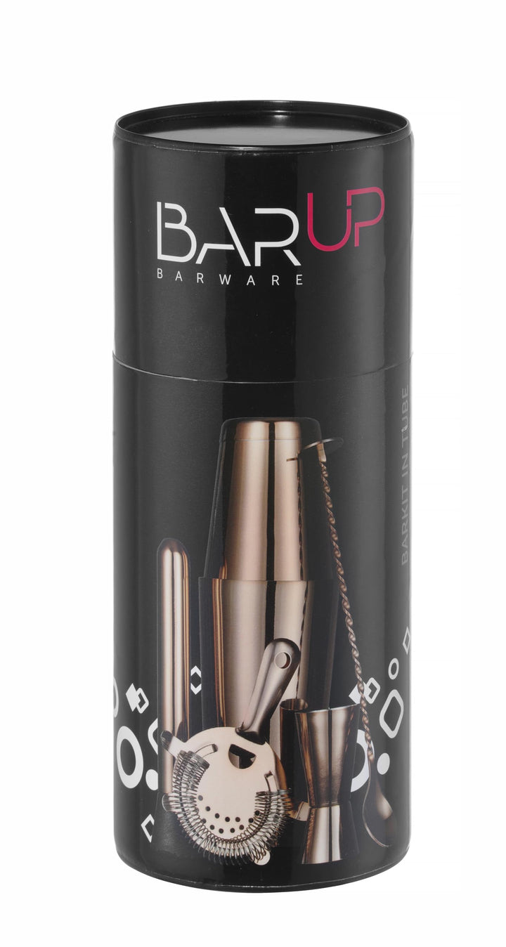 HENDI Cocktail Set, BarUp, 5-teilig: Boston Cocktail Shaker 500/800ml, Hawthorne Cocktailsieb, Stöss