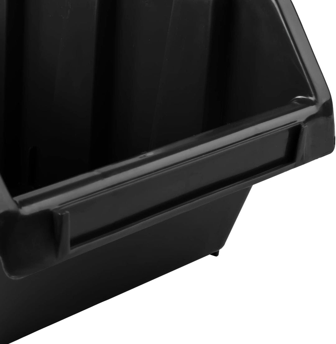 100x Stapelbox 195 x 90 x 120 mm - Stapelboxen Set - Sichtbox Sichtlagerboxen Lagerbox, Schwarz, 100