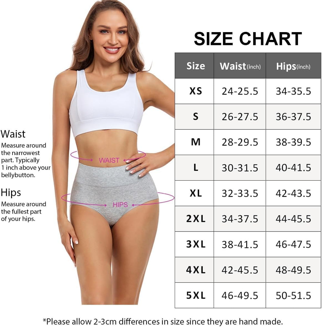 wirarpa Unterhosen Damen Baumwolle Frauen Unterwäsche Hohe Taille Slips Hoher Taillenslip 4er Pack X