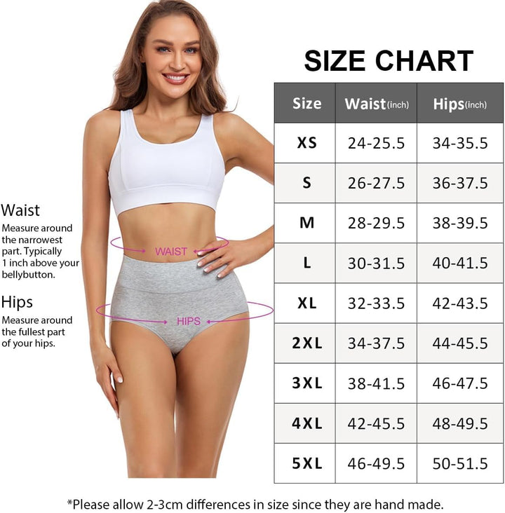 wirarpa Unterhosen Damen Baumwolle Frauen Unterwäsche Hohe Taille Slips Hoher Taillenslip 4er Pack X