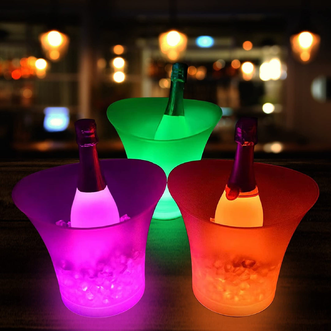 Led Eiskübel,sektkühler Led, 5L Led Eiseimer,Farbe Kann Eingestellt Werden, Bunter Farbverlauf,Bunte