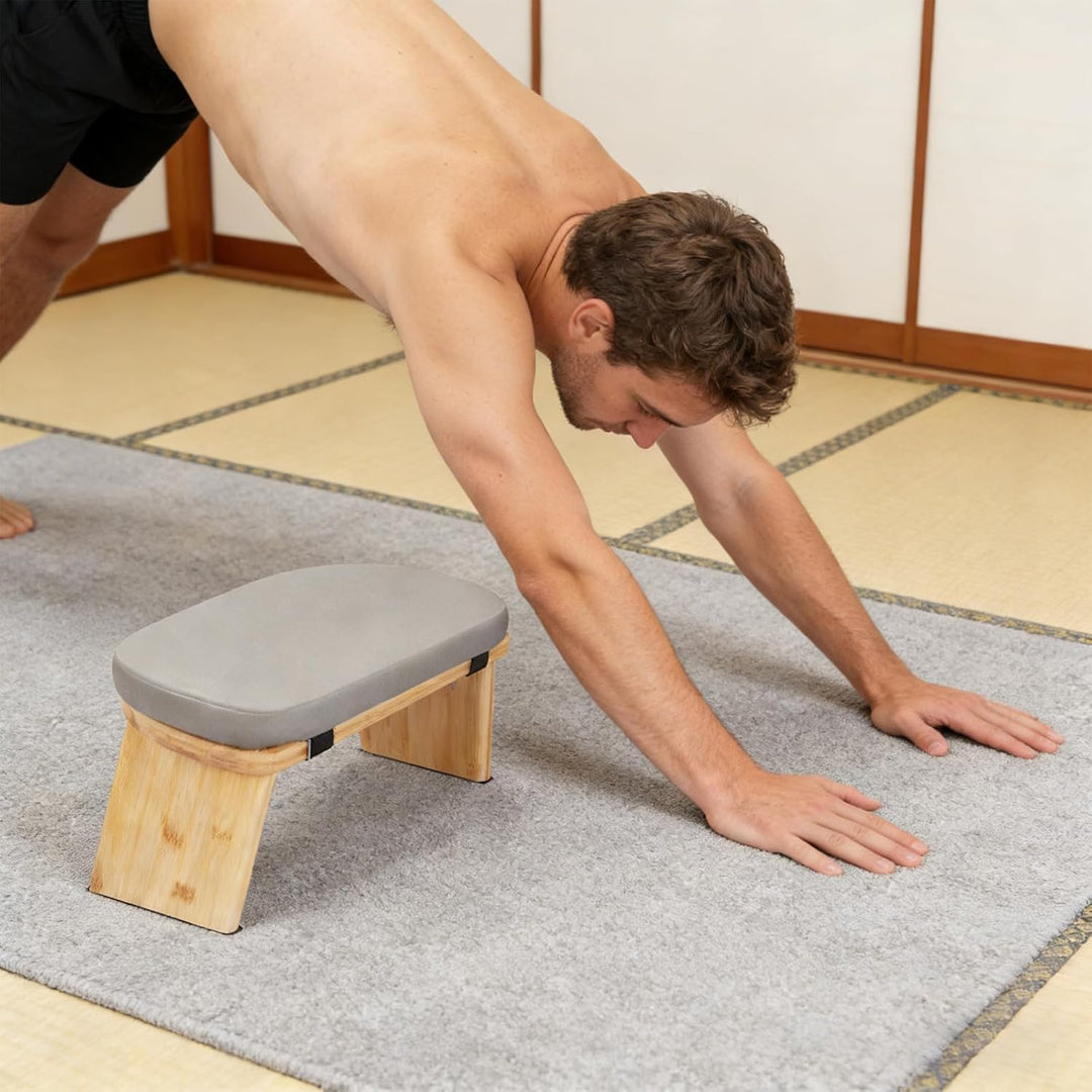 BAOCHADA Meditationsbank – Klappbare Ergonomische Bambus-Meditationsbank mit Bequemem Kissen, zum Kn