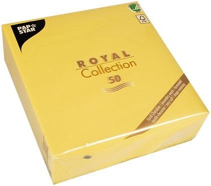 Premium Servietten "ROYAL Collection" 1/4-Falz 40 cm x 40 cm gelb für Hochzeitsfeier. Menge: 250 St