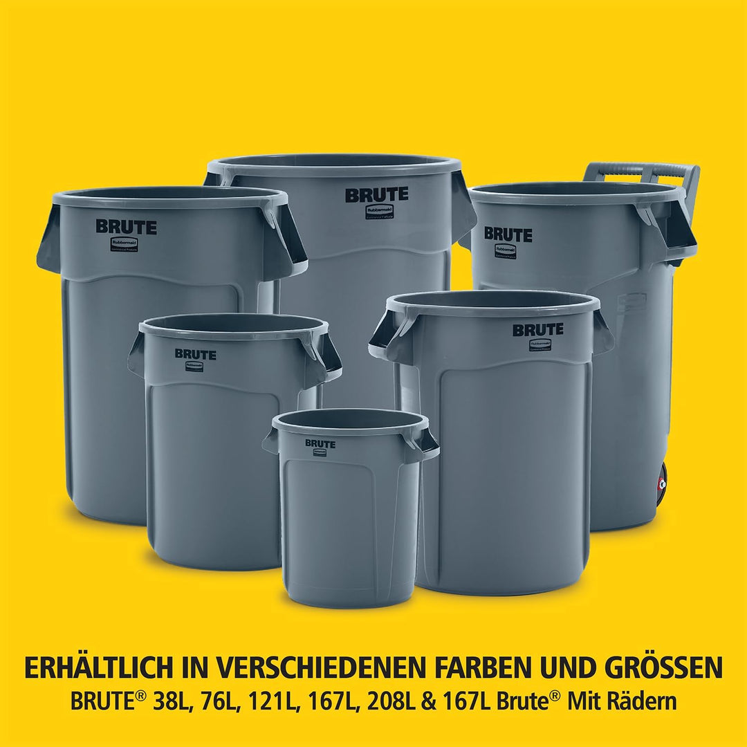 Rubbermaid Commercial Products FG261000GRAY-001 Brute Round Container, 37.9 L, Grey grau 58 x 57 x 7