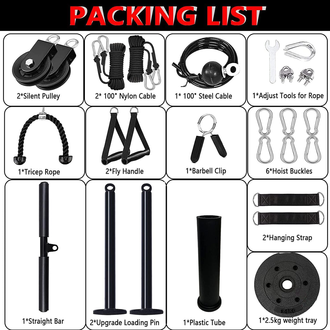 Taeku Seilzug-Fitness, Verbesserte Gewicht Seilzugsystem für LAT Pull Down Bizeps Curl Trizeps Armtr