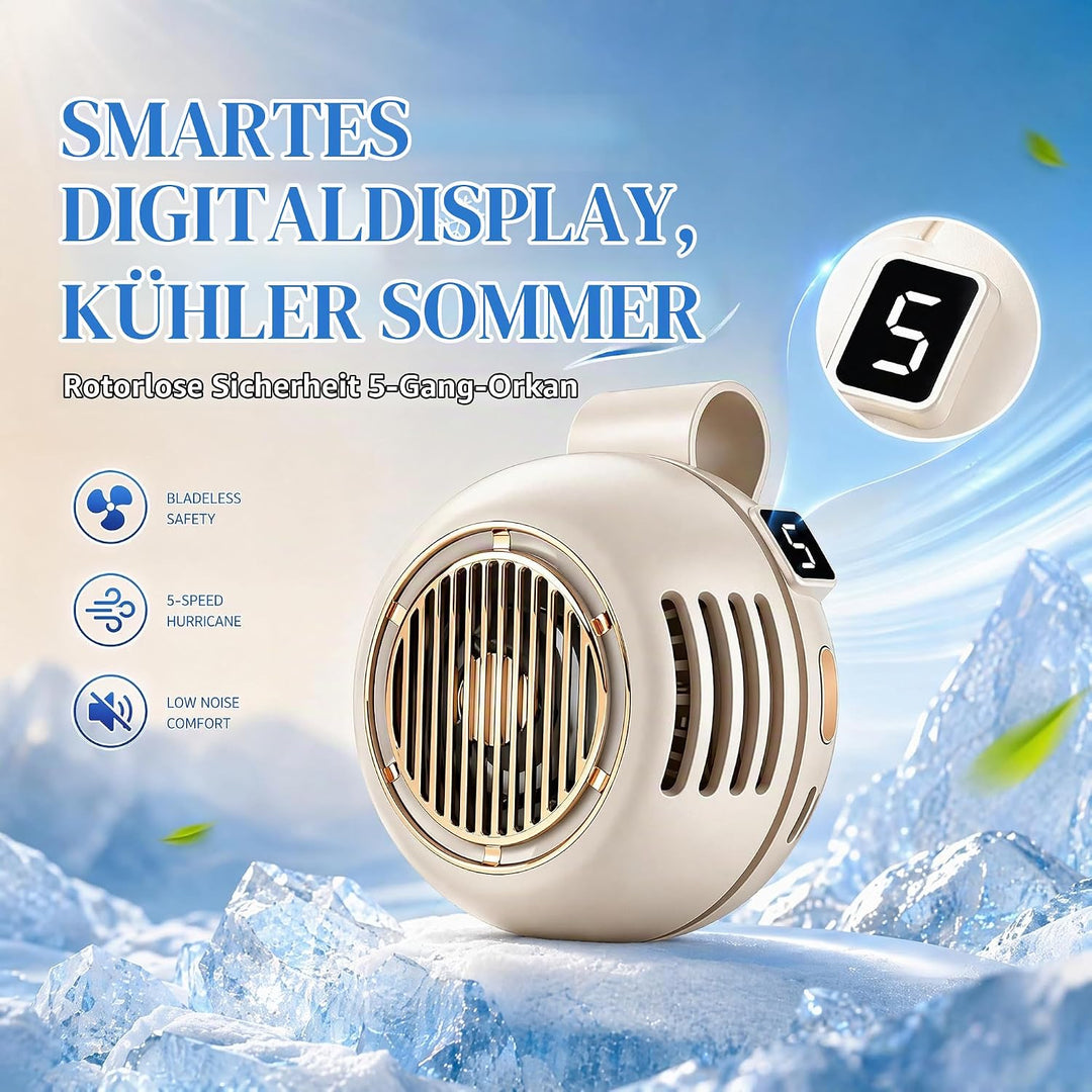 Yizemay Tragbarer Clip Ventilator, Taillenclip-Ventilator, Mini Ventilator Mit Clip, Bladeless Elect