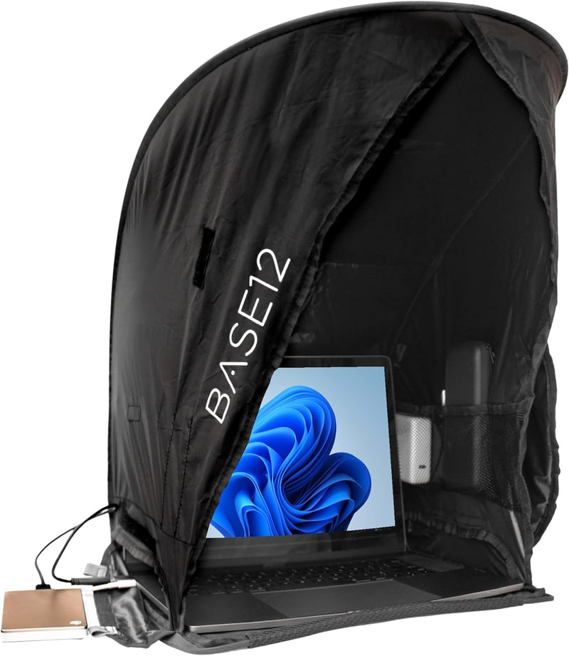 BASE12 Laptop-Sonnenschutz für den Aussenbereich, faltbar und tragbar, Blendschutz, für Laptops, Tab