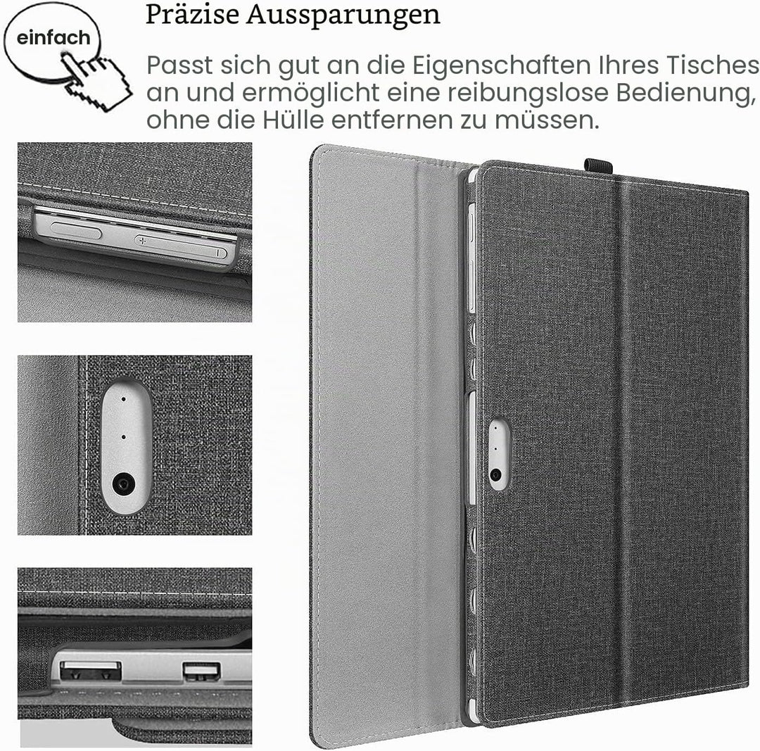 Fintie Hülle für Microsoft Surface Pro 7+ / 7/6 / 5/4 / 3 - Multi-Sichtwinkel Kunstleder Tasche Schu