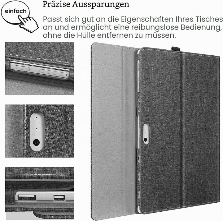 Fintie Hülle für Microsoft Surface Pro 7+ / 7/6 / 5/4 / 3 - Multi-Sichtwinkel Kunstleder Tasche Schu