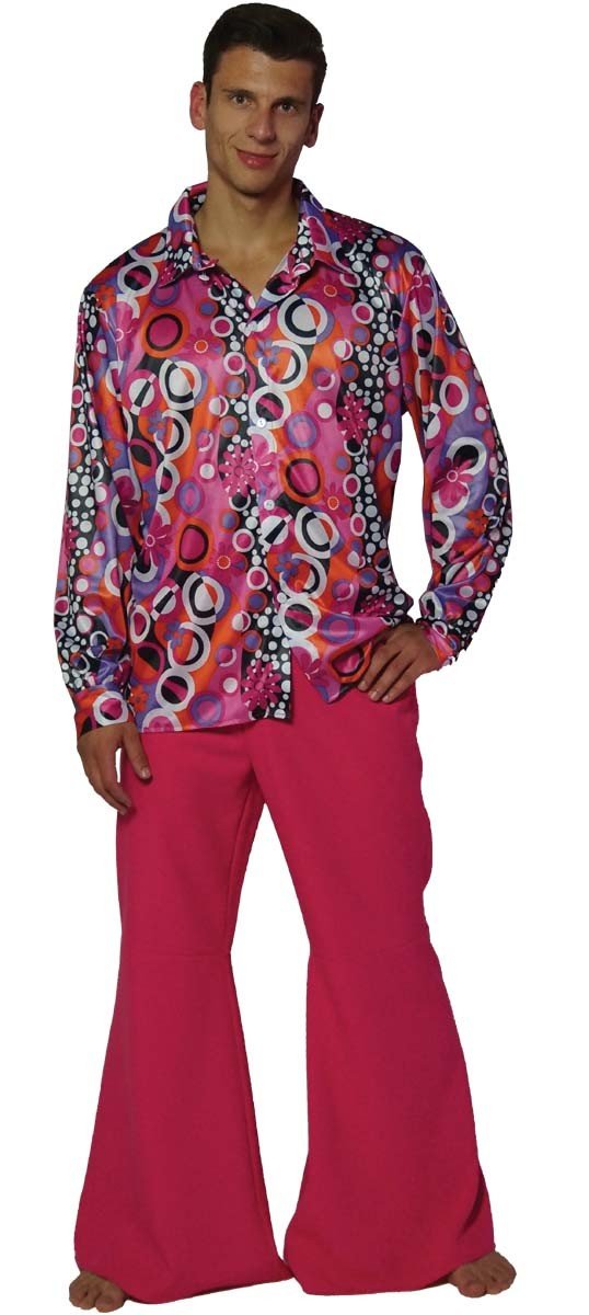 MAYLYNN 13156-L - Hippie Kostüm Candyman, 60-/70-er Jahre Herren Hemd und Schlaghose, Grösse L, L