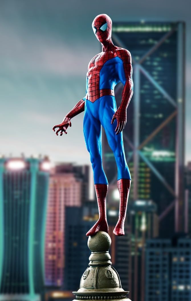 Marvel SEP162538 Spider-Man On Top PVC Statue 9, Mehrfarbig, One Size