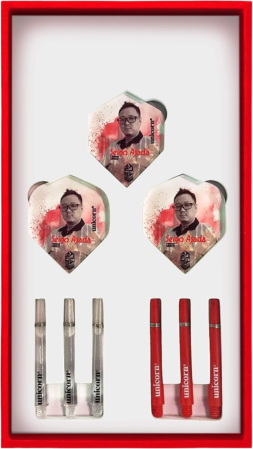 Unicorn Seigo Asada-Maestro 90% Tungsten Natural Dartpfeile mit Stahlspitze 25 g rot / schwarz, 25 g
