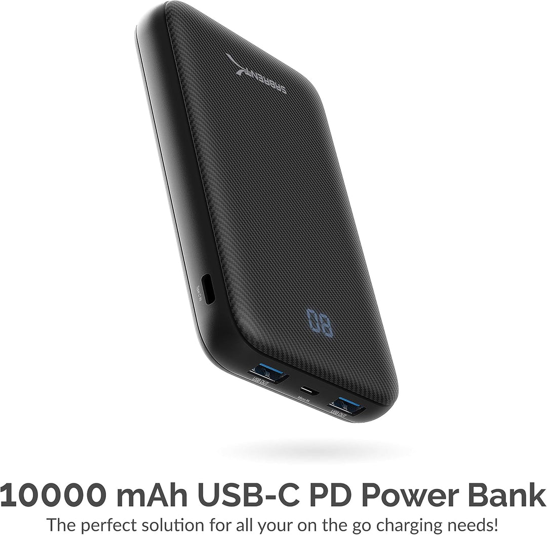 SABRENT Power Bank 10000 mAh, USB C PD externer Akku Power Ladegerät, tragbare, mit Schnellladefunkt