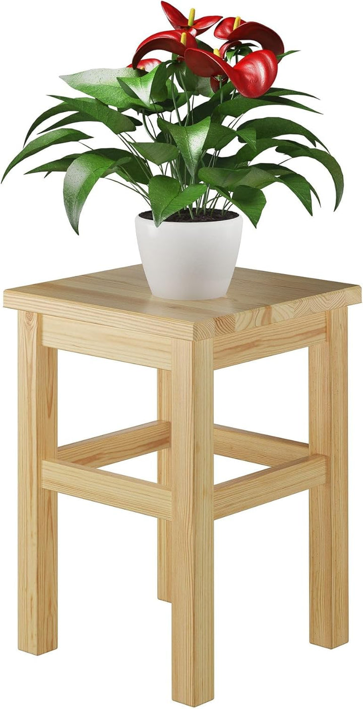 Erst-Holz Holzhocker Massivholzsitz ohne Lehne in Kiefer massiv Natur oder weiss V-90.71-41, Holzart