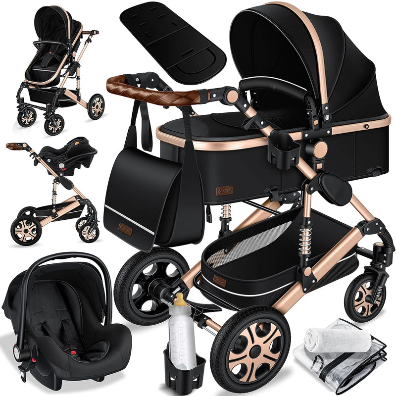 KESSER® Loops 3 in 1 Kinderwagen Kombikinderwagen komplettset incl. Babywanne & Buggy Sportsitz & Au