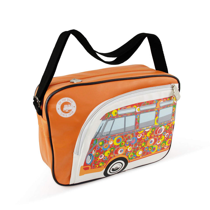 BRISA VW Collection - Volkswagen Schulter-Umhänge-Reise-Tasche-Freizeit-Bag mit VW T1 Bulli Bus Moti